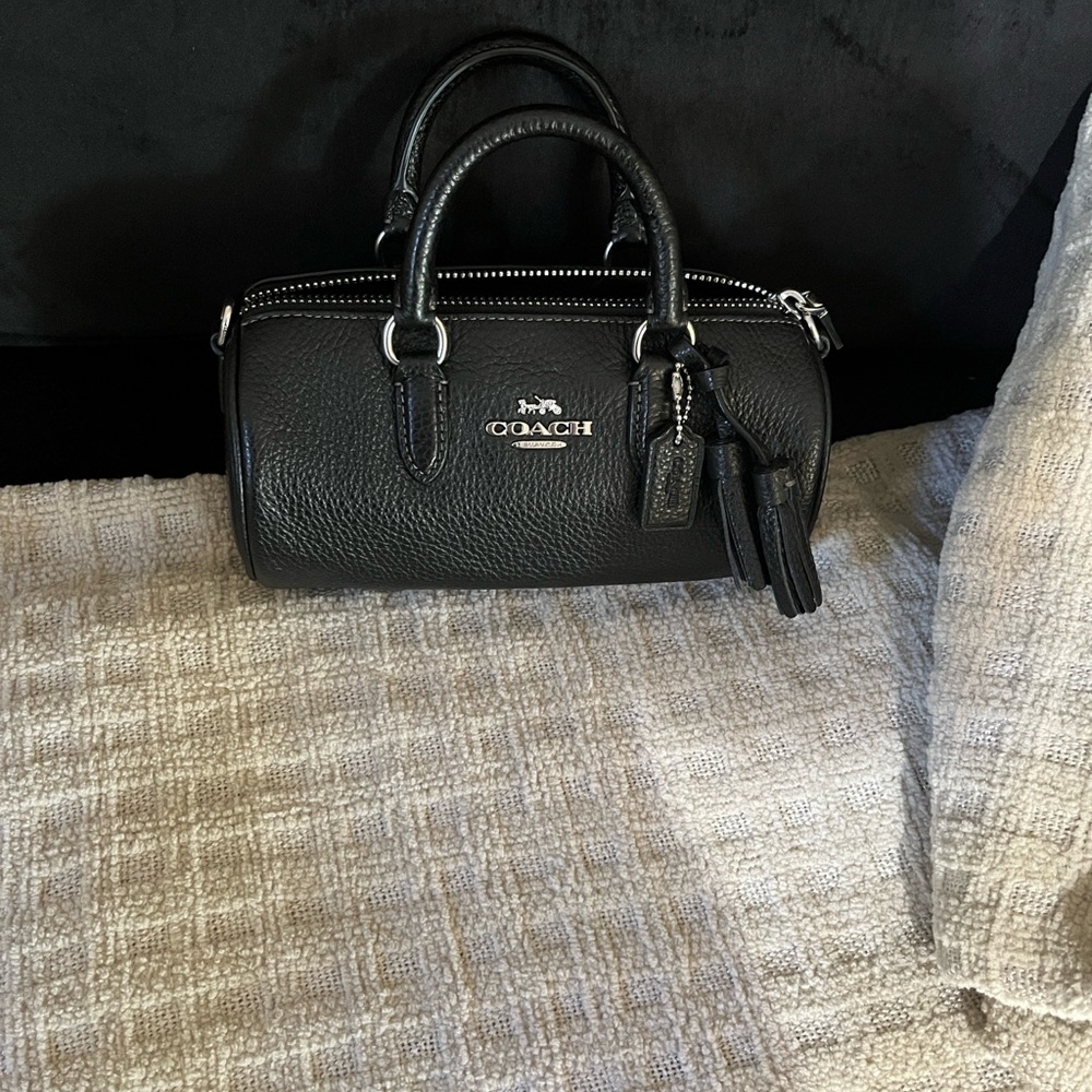 Coach Black Pebbled Leather Satchel - Picture 3 of 16